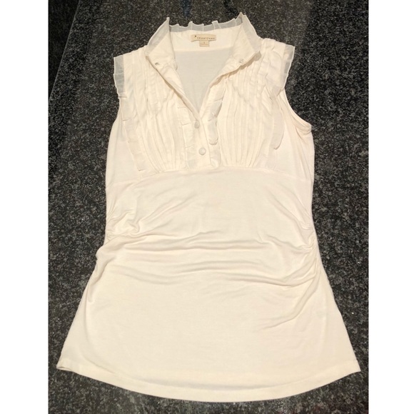 Ruffled sleeveless top in White - Picture 1 of 7